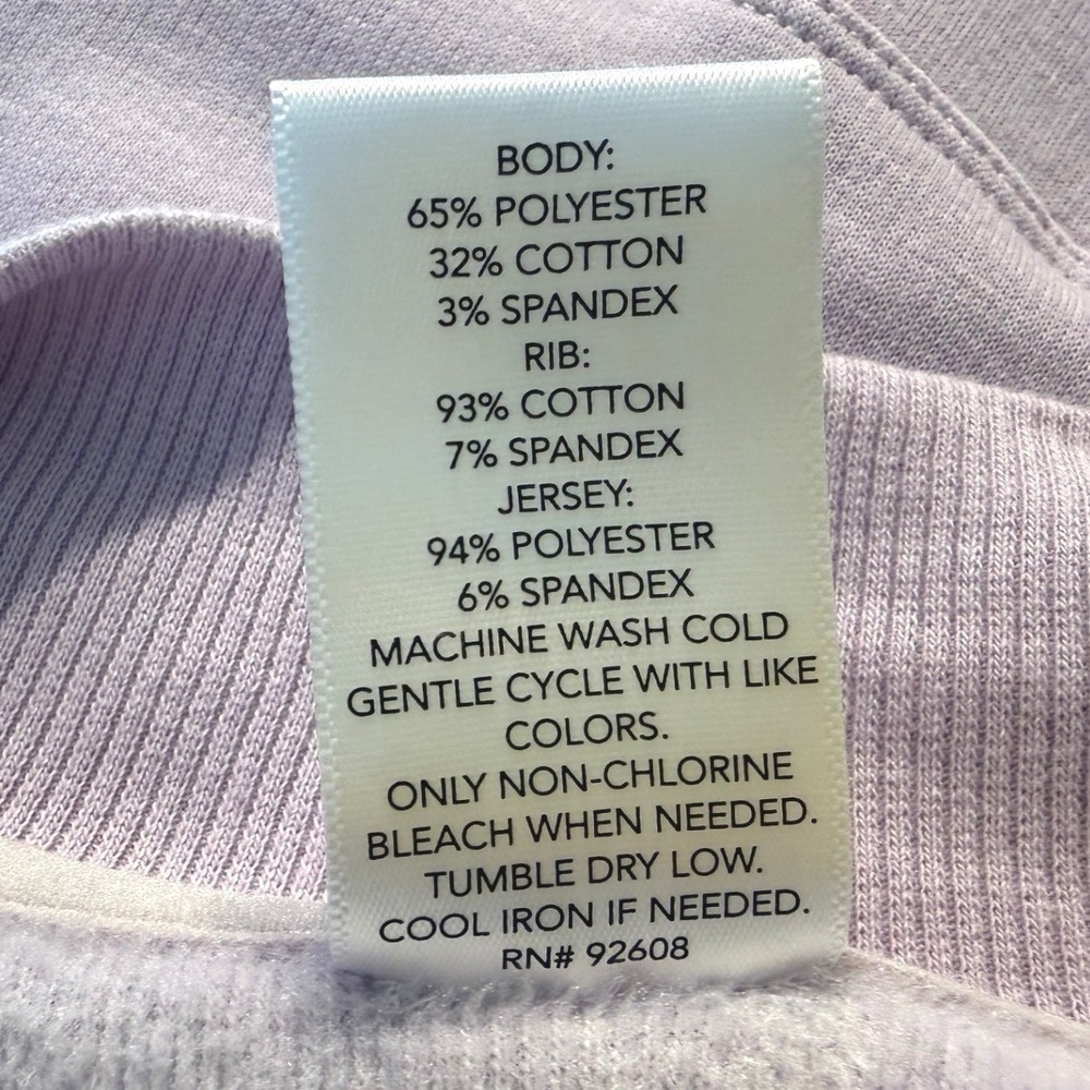 PBX Pro Lavender Fleece Lined Open Front Cardigan Pockets Purple L Chic 101-31 - Picture 4 of 10